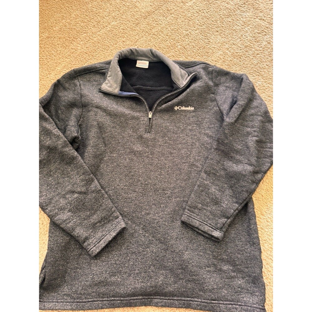 Columbia Sportswear Quarter Zip Pullover Gray Fleece Lined Men’s Large Tall Warm